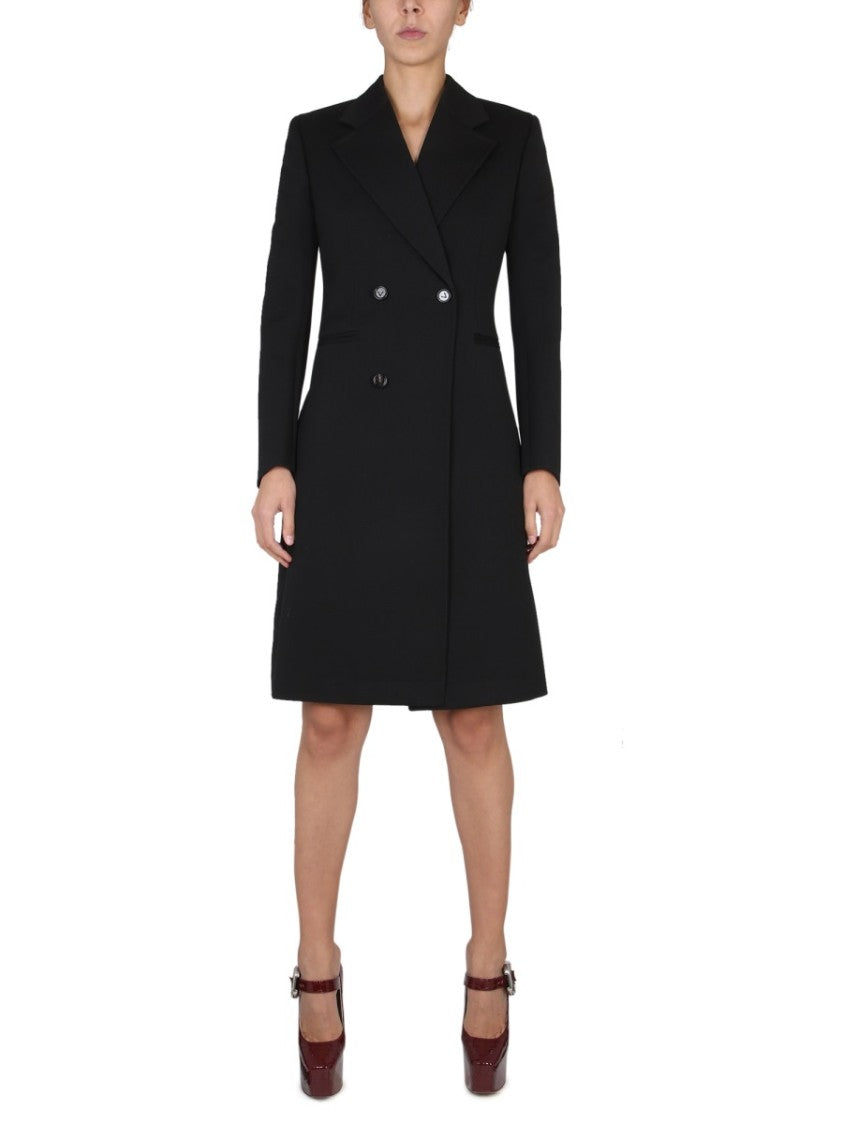Bottega Veneta Button Closure Wool Coat With Partially Visible Design