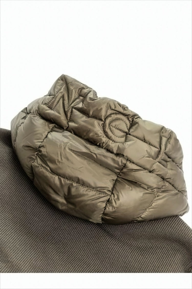 Moncler Quilted Padded Jacket With Knitted Sleeves And Hood