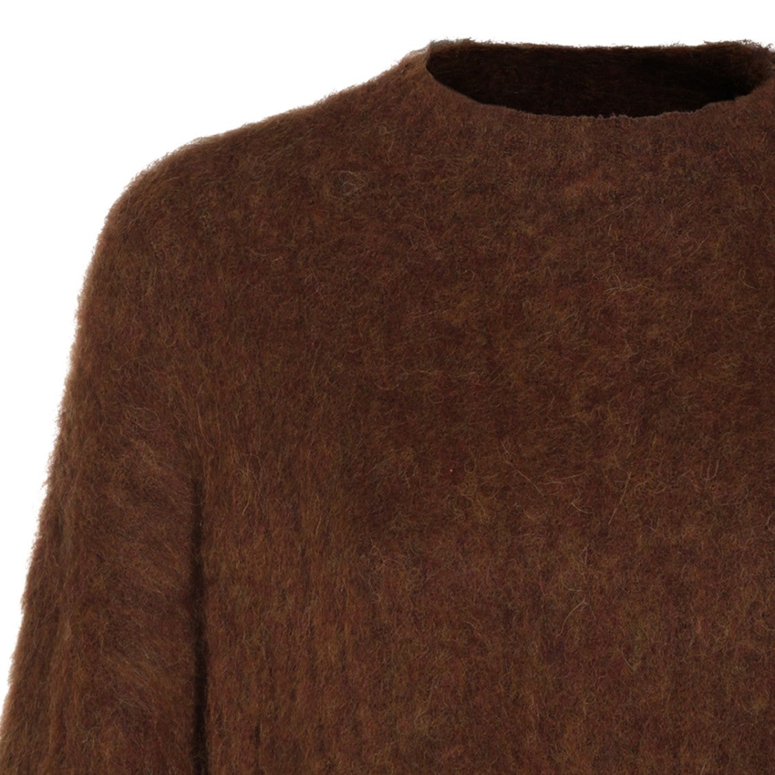 Uma Wang Fuzzy Brown Crewneck Sweater