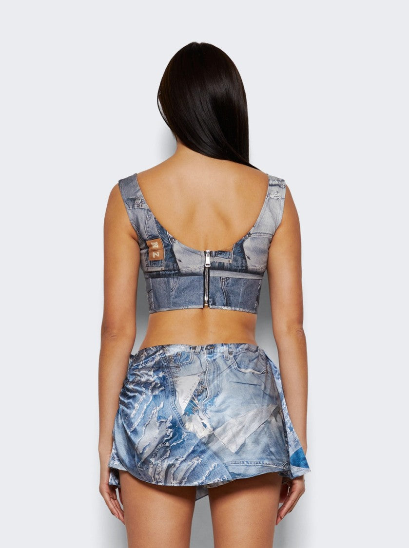 Natasha Zinko Denim Print Corset