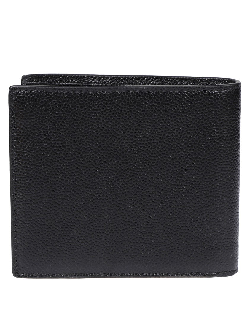 Tod's Pebble Grain Leather Bi-Fold Wallet With Silver-Tone Logo