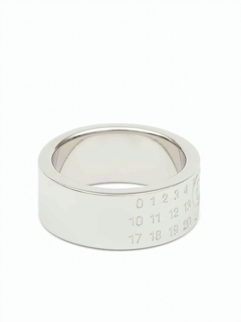 Mm6 By Maison Margiela Polished Brass Ring With Engraved Number Detail