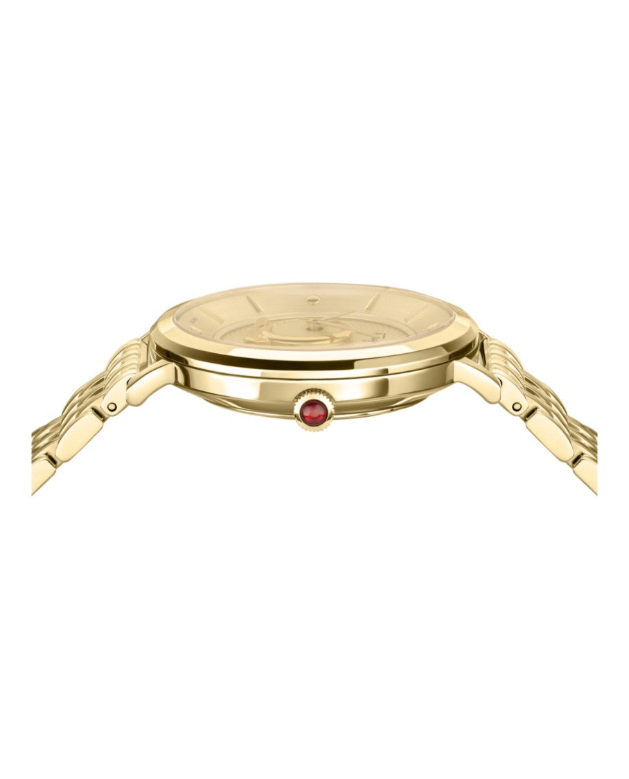 Ferragamo Minuetto Bracelet Watch With Gold Guilloche Dial