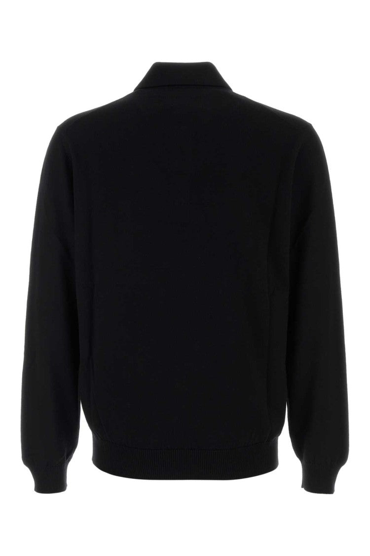 Fendi Black Stretch Wool Polo Shirt