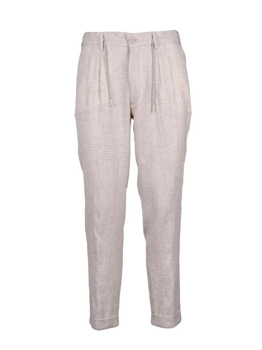 Eleventy Beige Linen Wool Silk Jacket Trousers Set