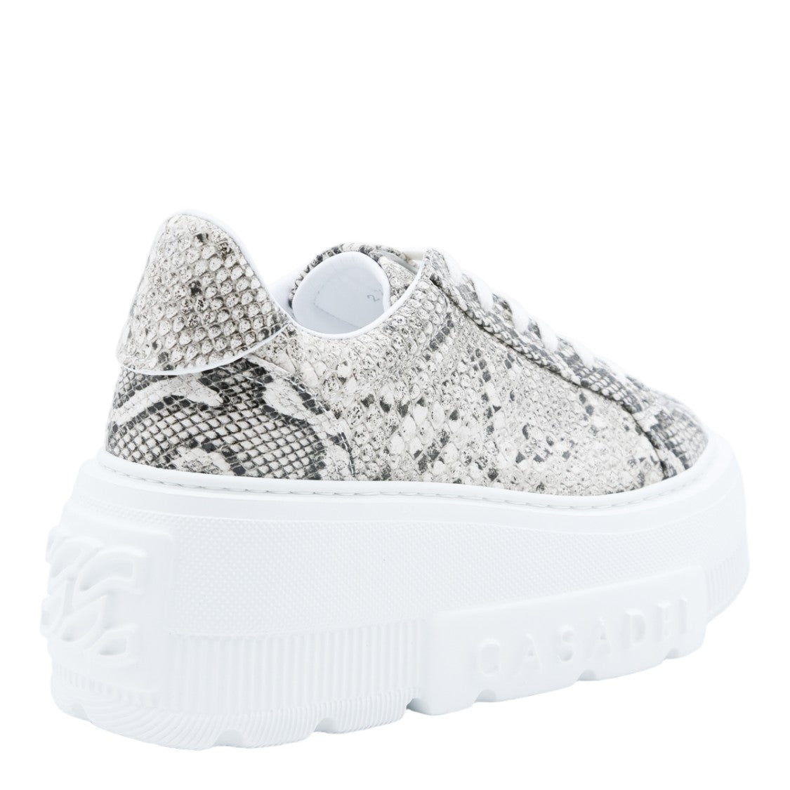Casadei Textured Snakeskin Sneakers With Chunky White Platform Sole