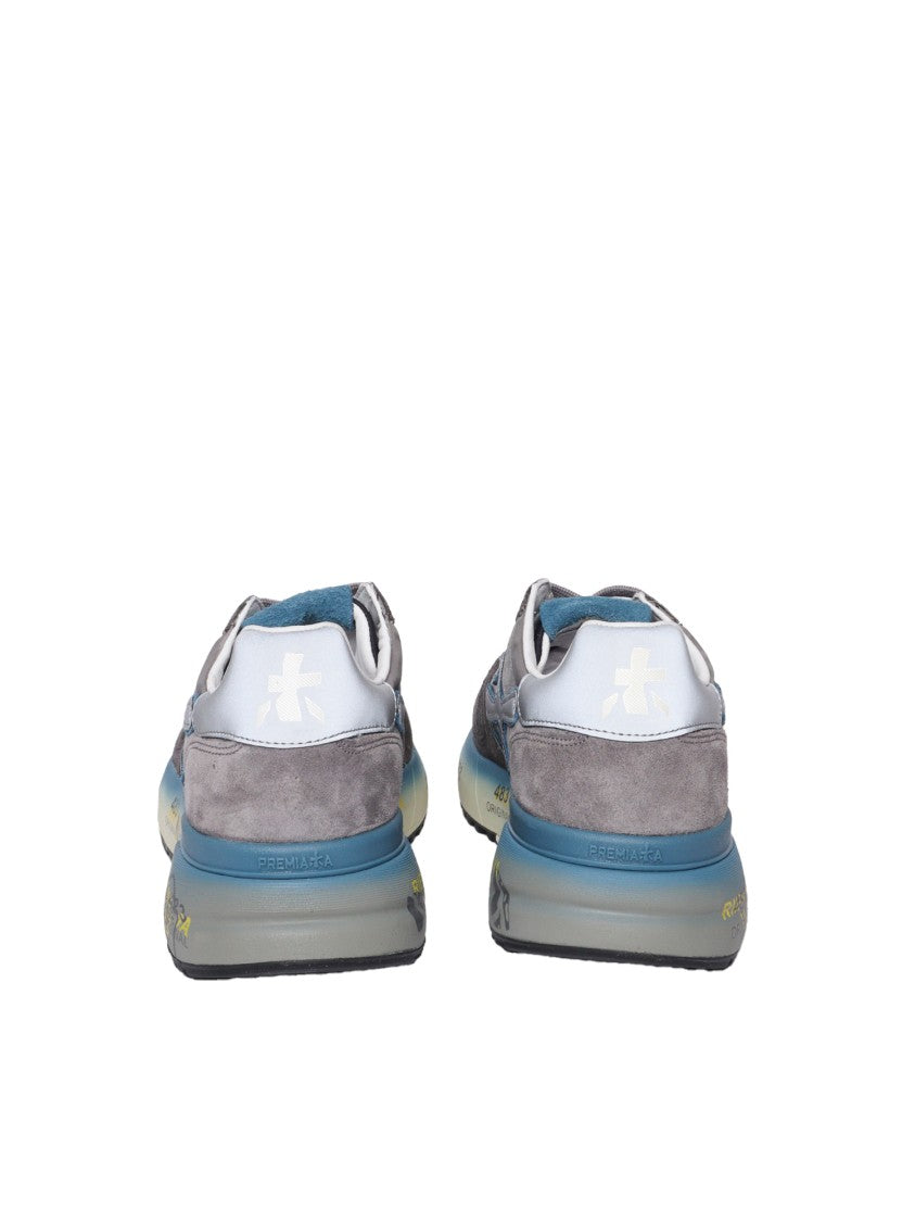 Premiata Layered Texture Sneakers With Sturdy Sole