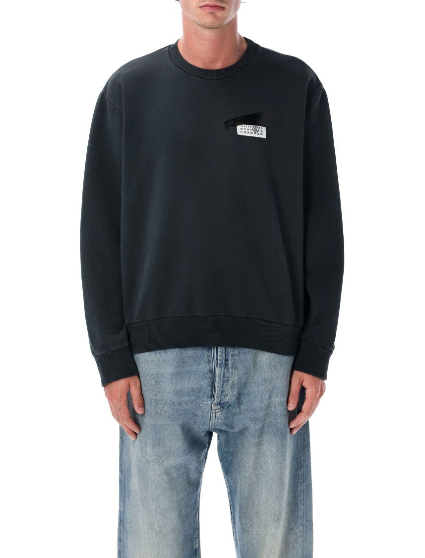 Mm6 By Maison Margiela Tape Logo Crewneck Sweatshirt