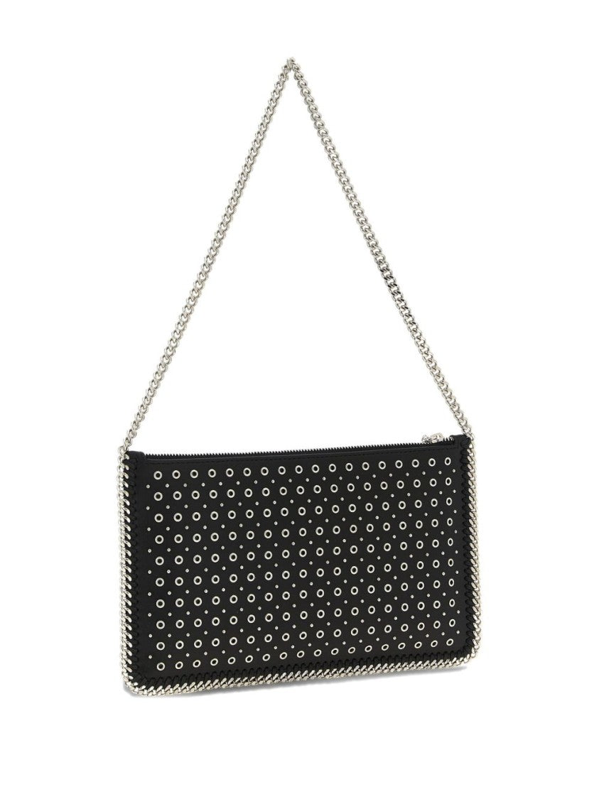 Stella Mccartney Black Clutch With Stud Embellishments
