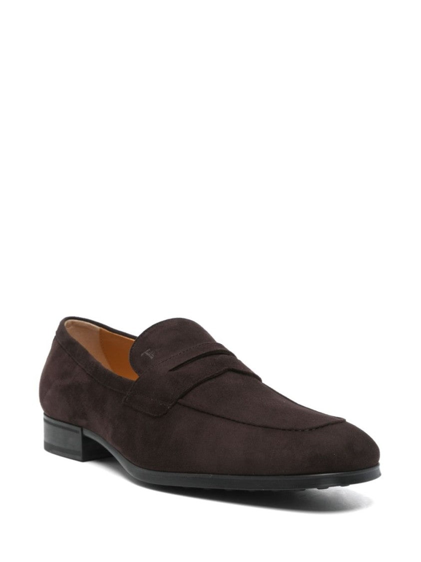 Tod's Soft Suede Brown Sneakers With Classic Loafer Design