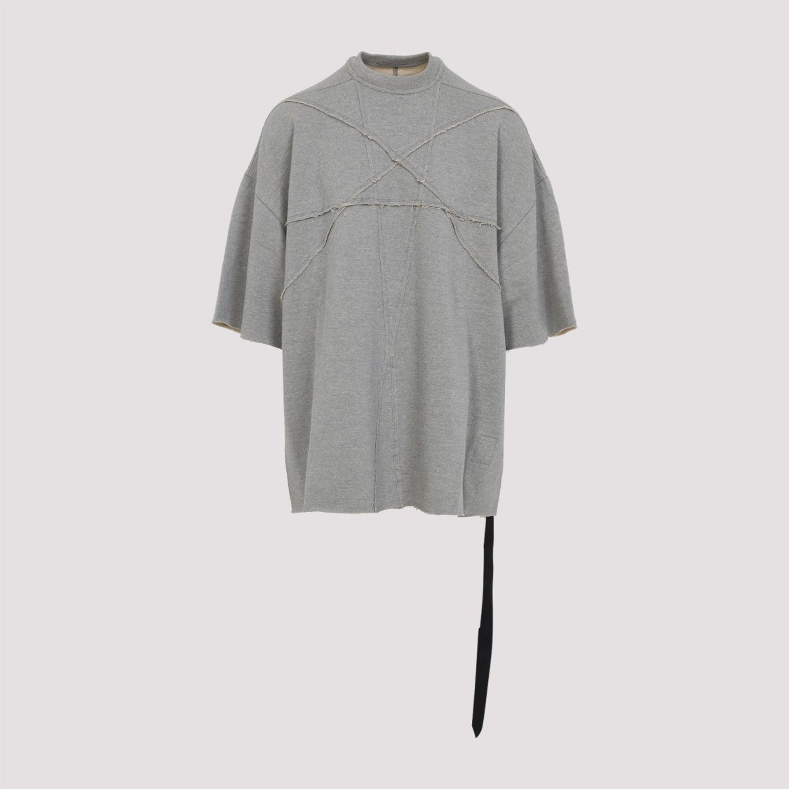 Drkshdw By Rick Owens Tommy Mélange Grey Cotton T-Shirt