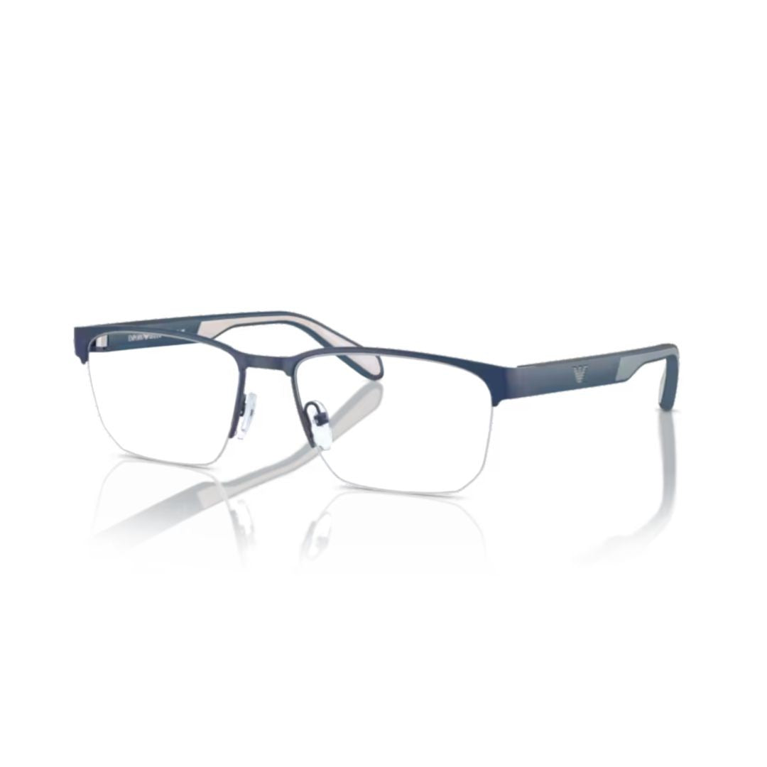 Emporio Armani 0Ea1162 Rectangular Semi-Rimless Metal Sunglasses With Adjustable Nose Pads