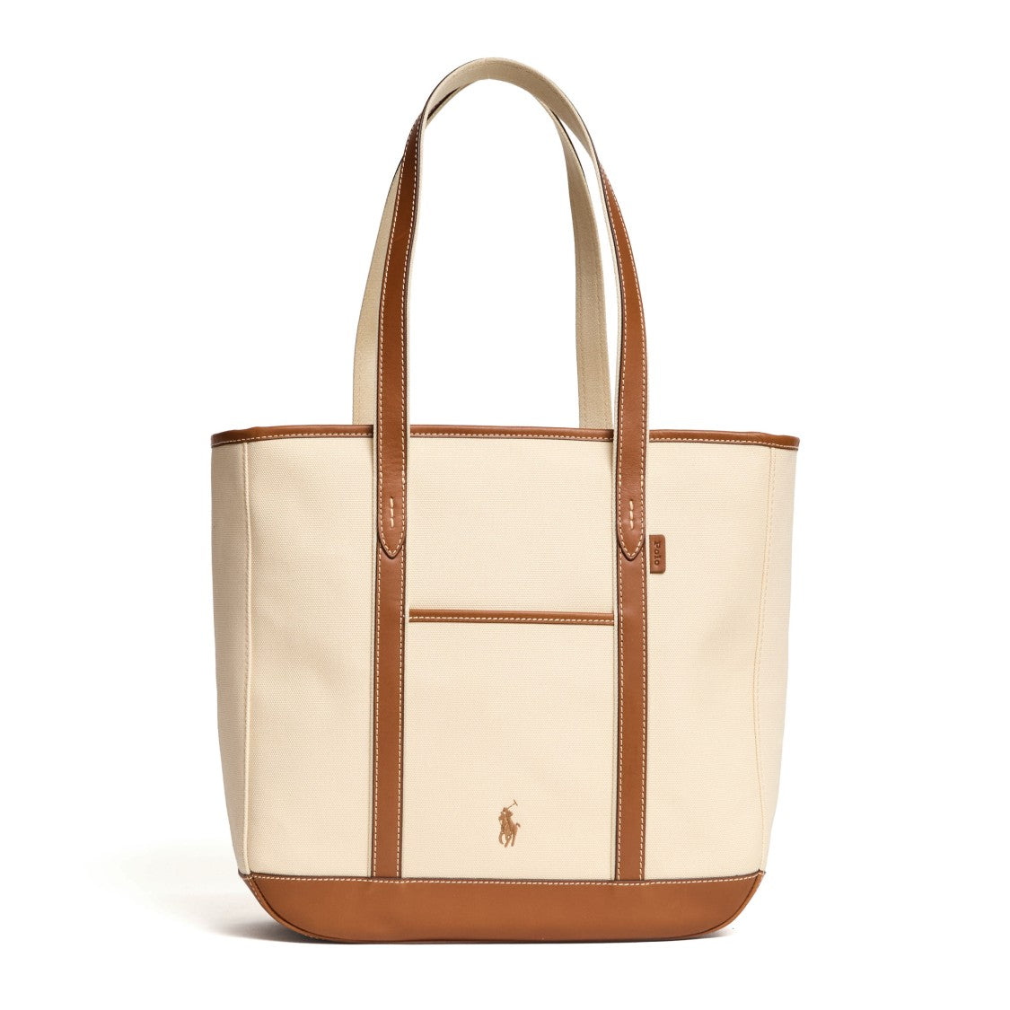 Polo Ralph Lauren Medium Leather Canvas Tote