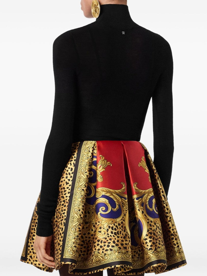 Versace Fitted Long-Sleeved Ribbed Knit Top