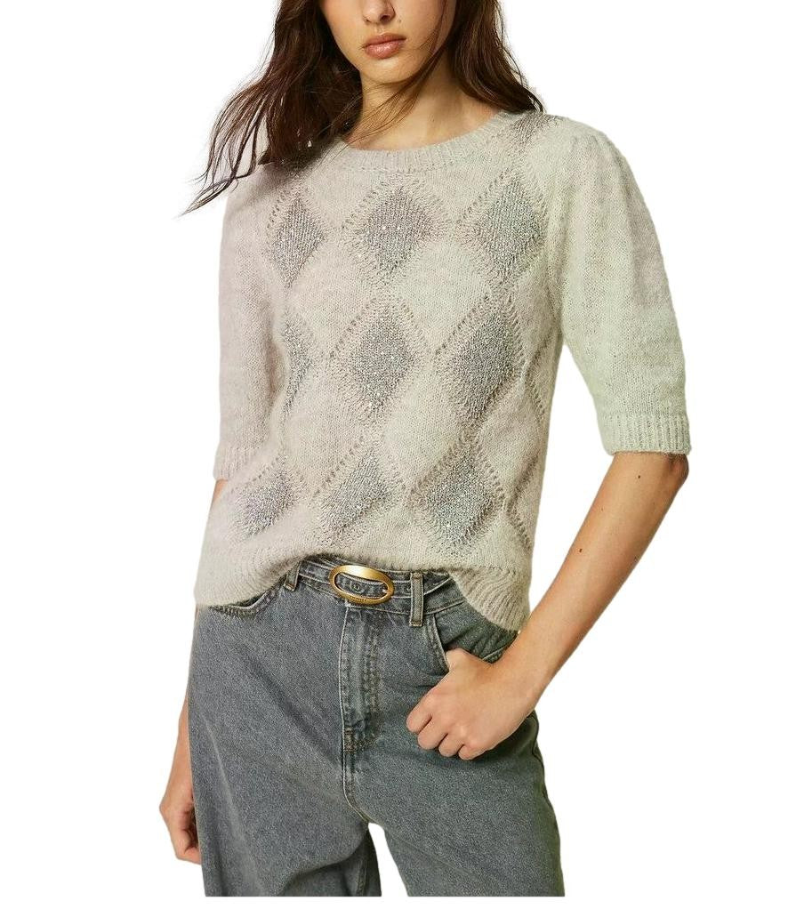 Twin-Set Diamond Pattern Knit Sweater