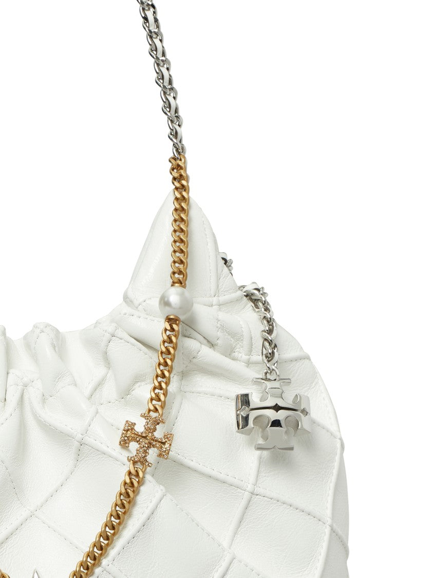 Tory Burch Quilted Mini Hobo Bag With Dual Chain Straps
