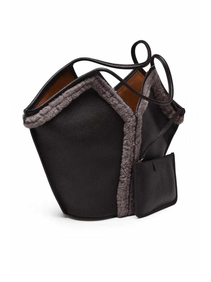 Hereu Brown Leather Shopper Bag