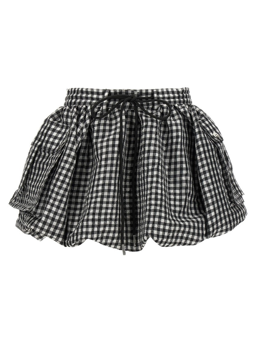 Ganni Crinkled Check Mini Bubble' Skirt