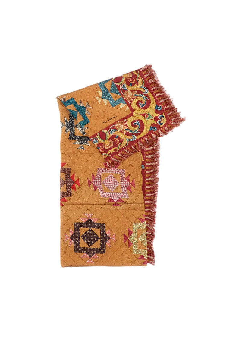 Pierre-Louis Mascia Multicolor Floral Print Fringed Silk Shawl