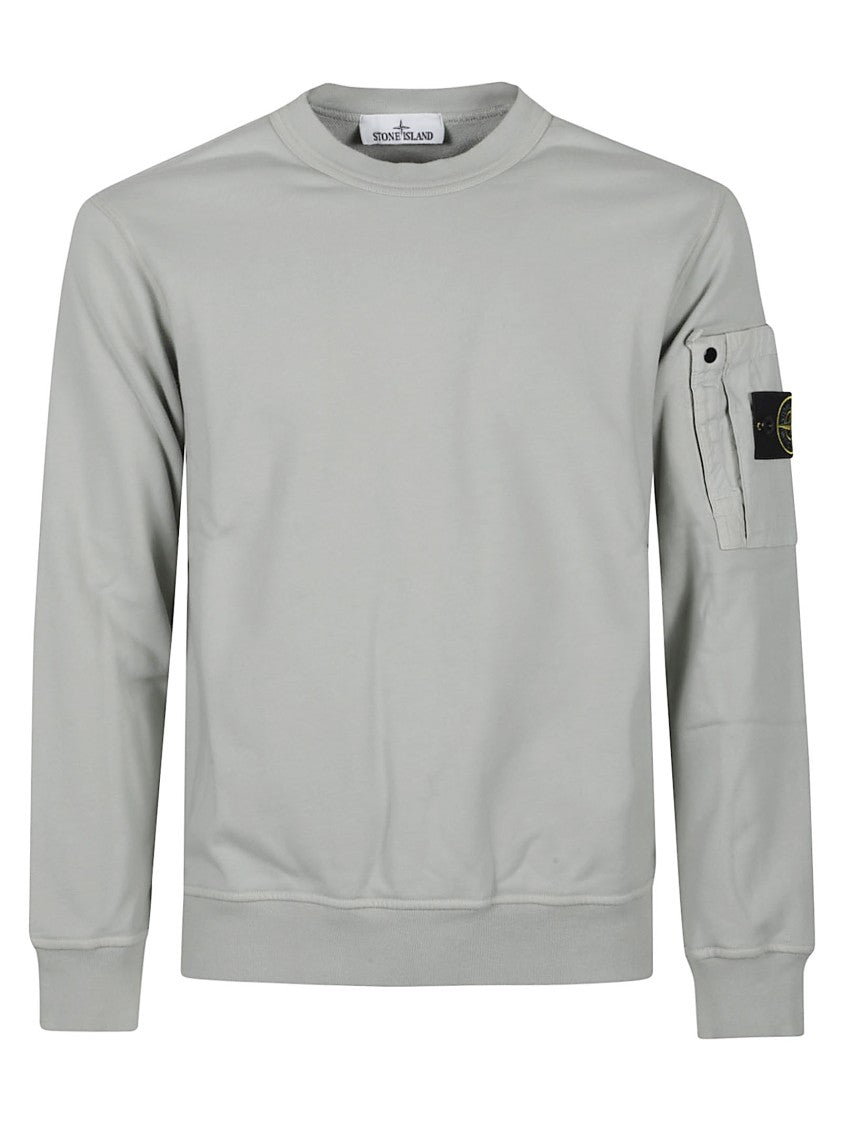 Stone Island Grey Logo Cotton Sweatshirt