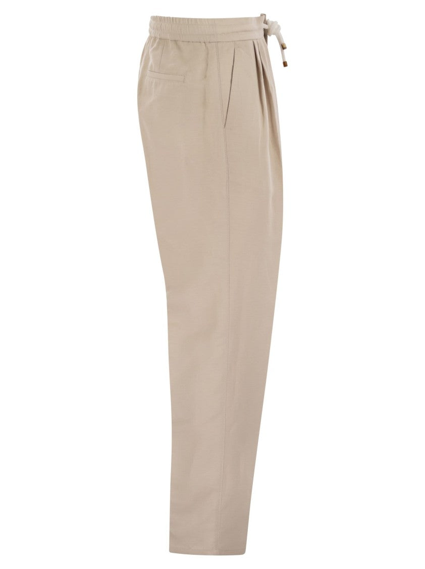 Brunello Cucinelli Leisure Fit Trousers In Linen
