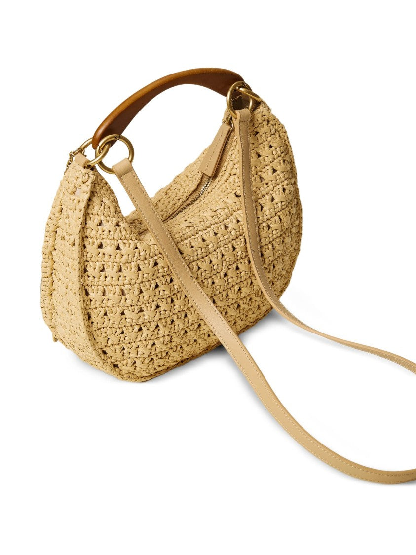 Twin-Set Medium Crescent Woven Handbag