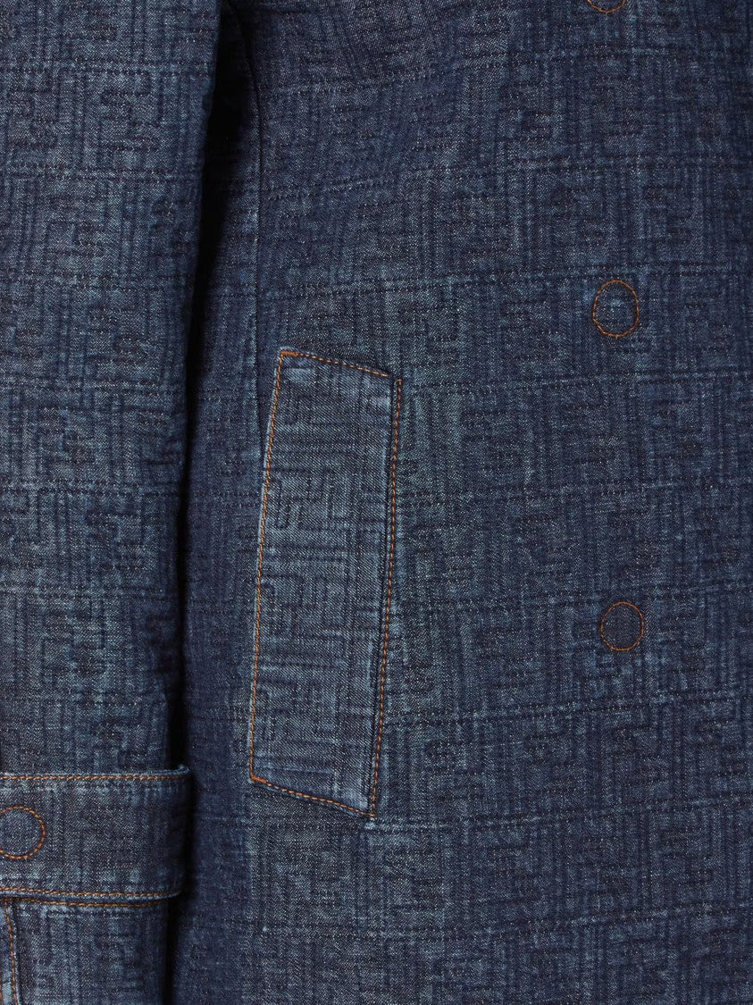 Fendi Caban Ff Padded Double-Breasted Denim Coat