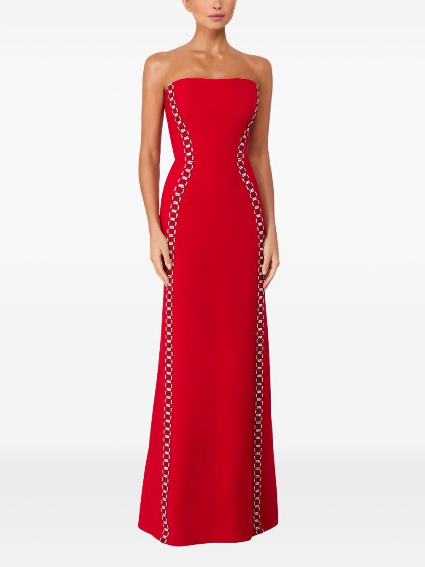 Jenny Packham Strapless Column Evening Dress With Rhinestone Accents