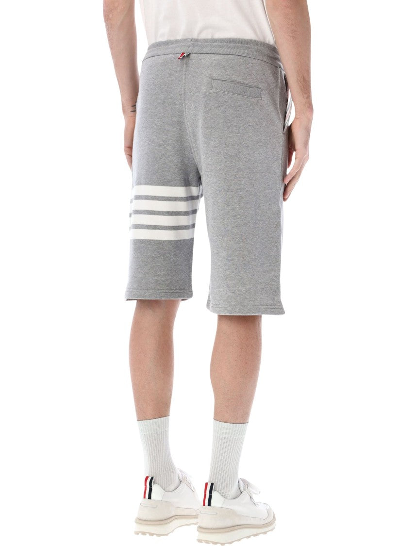 Thom Browne Iconic Fleece Sweatshorts With Signature 4-Bar Stripe