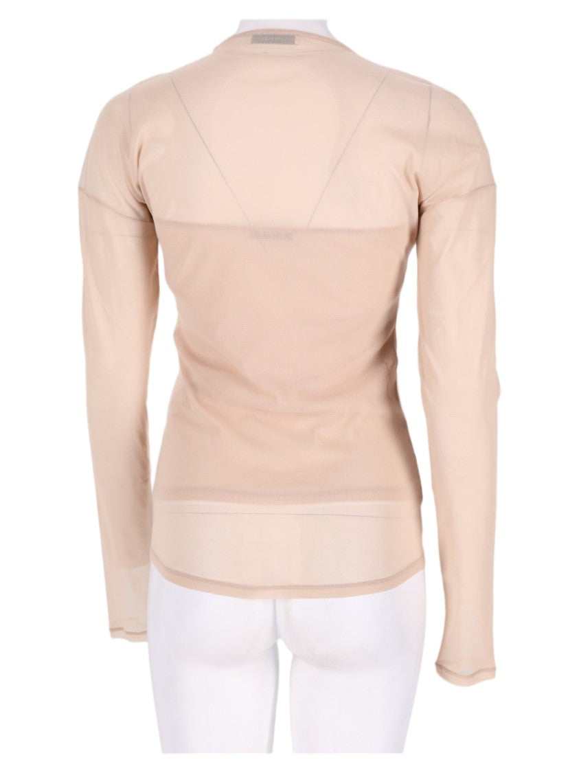 Lemaire Ivory Translucent Long-Sleeved Polyamide Top