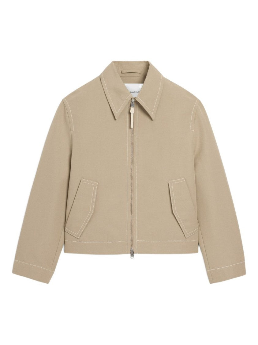 Ami Paris Beige Flap Pocket Zip Front Jacket
