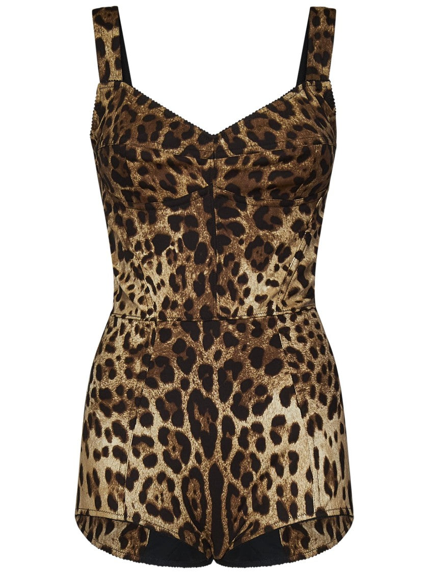 Dolce & Gabbana Leopard Print Silk Blend Top