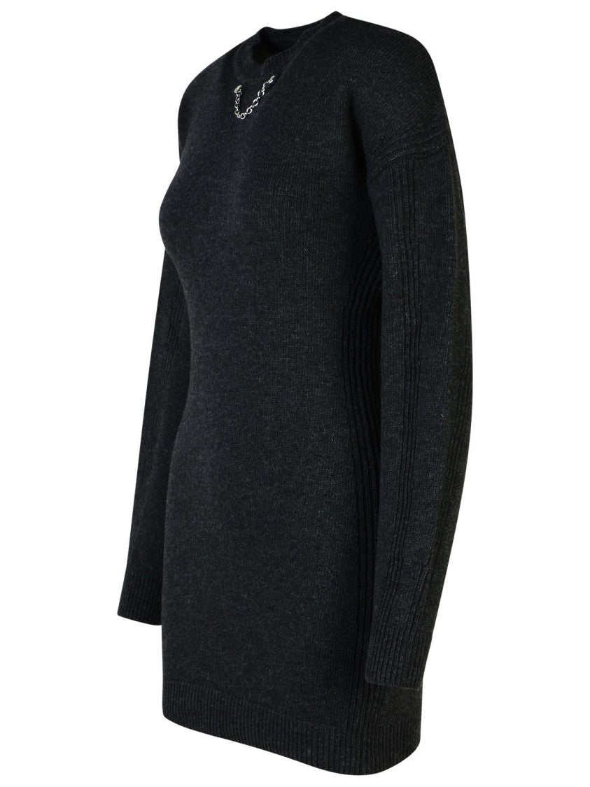 Moschino Jeans Dark Grey Wool Blend Dress