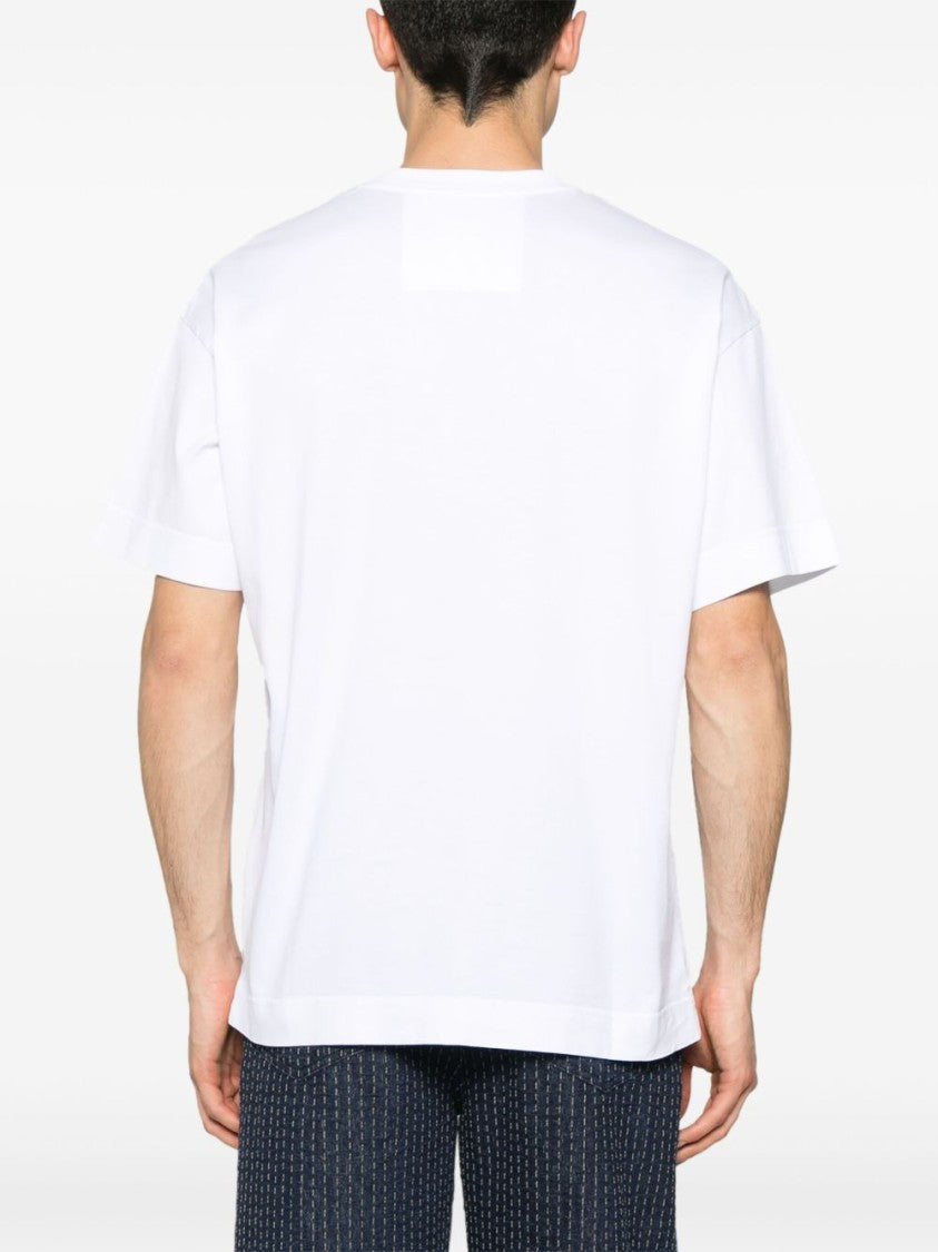 Givenchy White Elegant Embroidered Logo Crew Neck T-Shirt