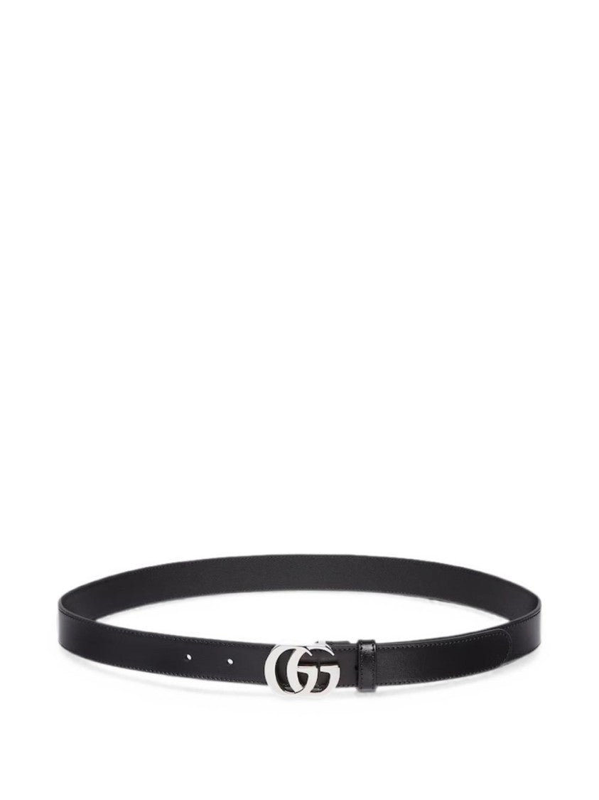 Gucci Double G Buckle Narrow Calfskin Leather Belt