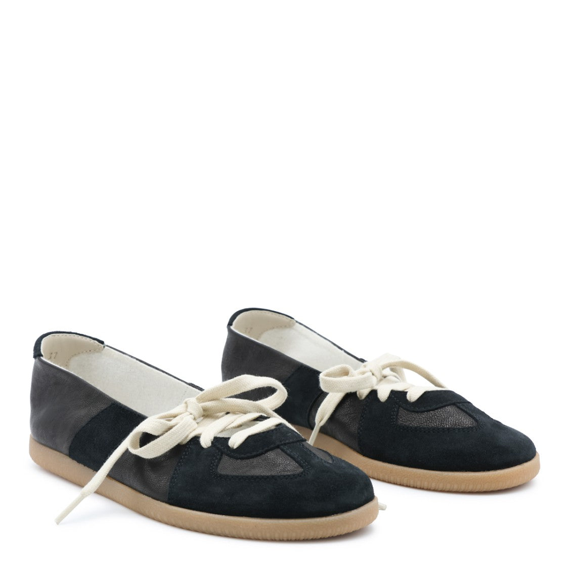 Maison Margiela Minimalist Black Flats With Suede