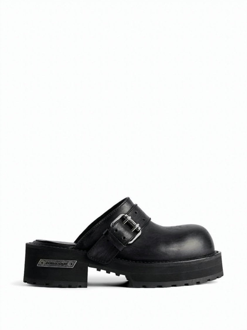 Balenciaga Mule Slipper With Adjustable Buckle And Rubber Sole