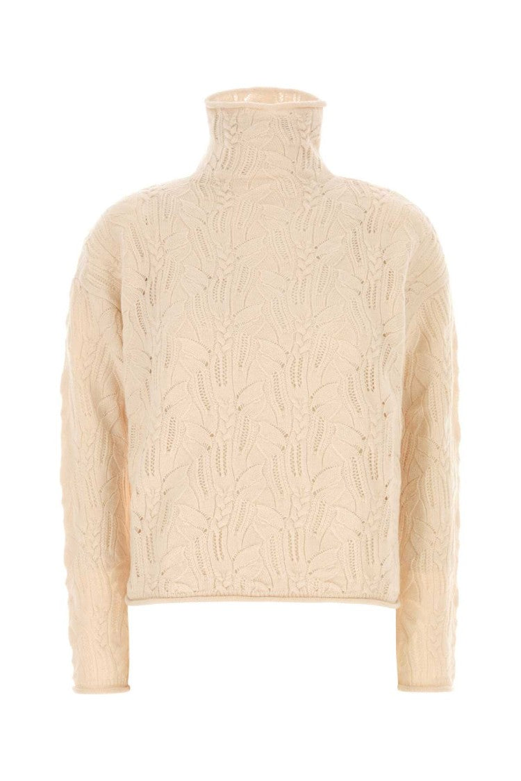 Mm Studio Light Pink Wool Blend Scacco Sweater