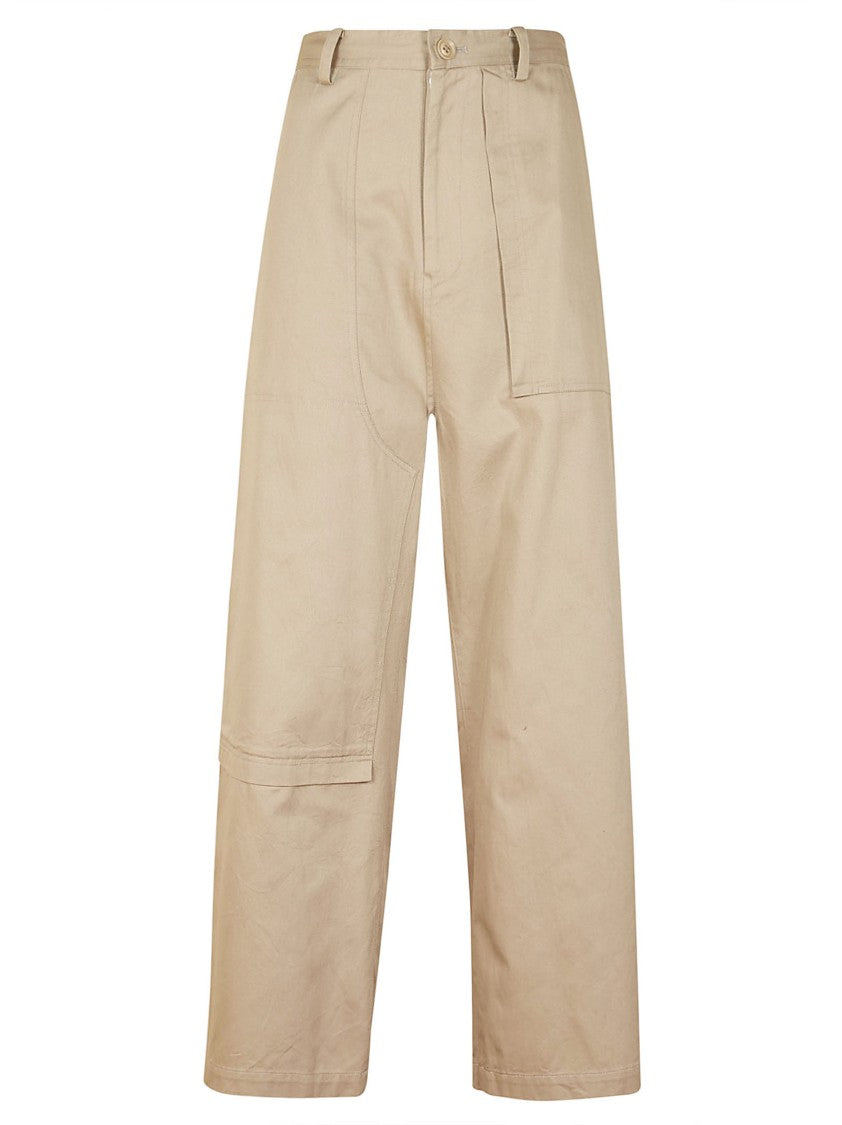 Yohji Yamamoto Wide-Leg Pants With High Waist And Utility Pockets