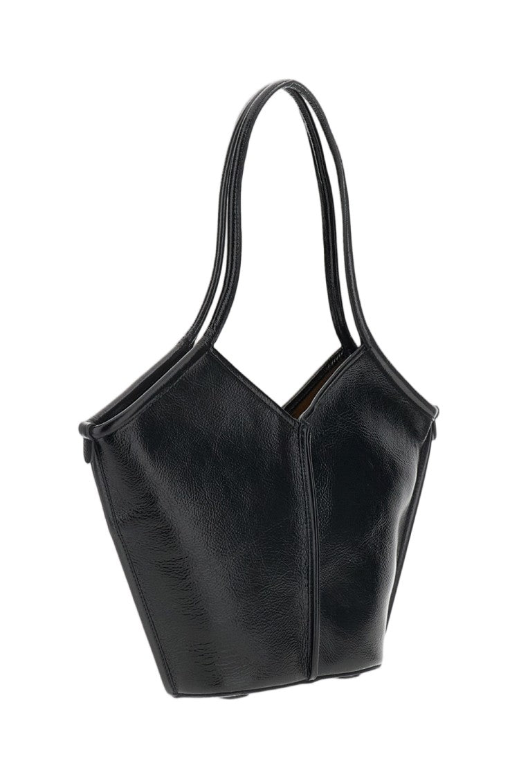 Hereu Black Leather Calella S Tote Bag