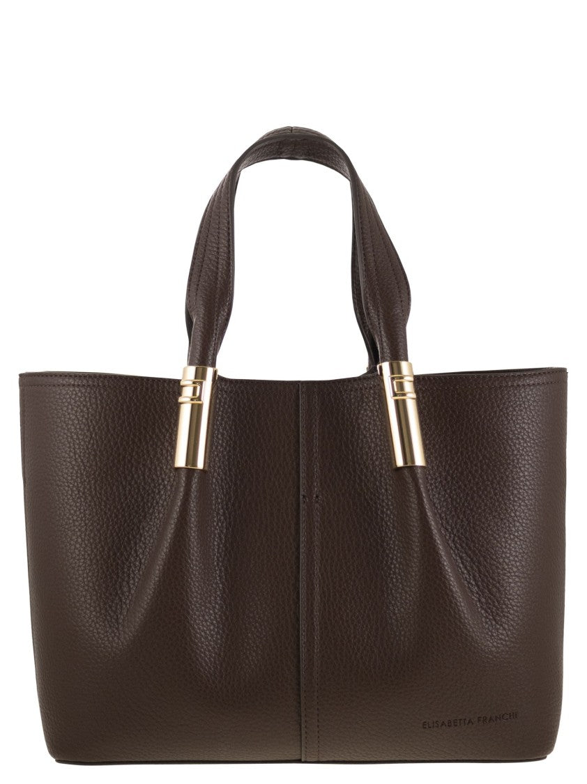 Elisabetta Franchi Medium Tote Bag With Logo Details