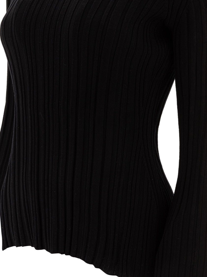 Loulou Studio Fitted Long-Sleeved T-Shirt With Ribbed Texture