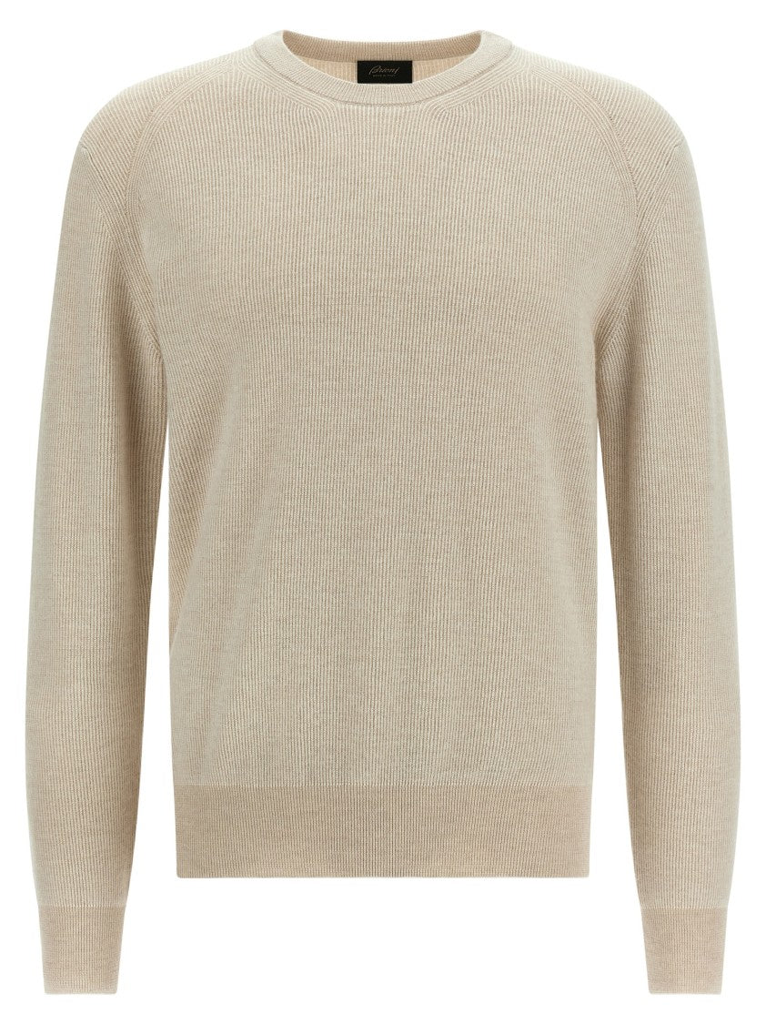 Brioni Ribbed Cashmere And Merino Wool Blend Sweater