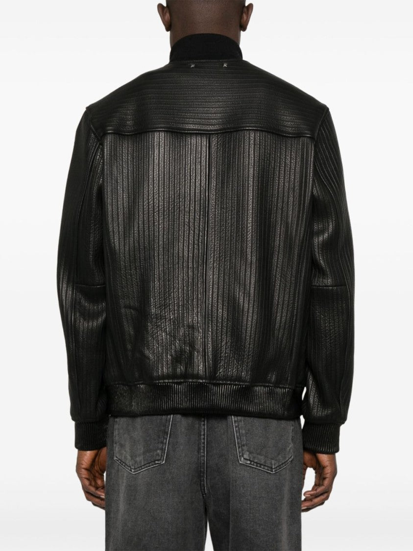 Golden Goose Textured Ribbed Black Jacket