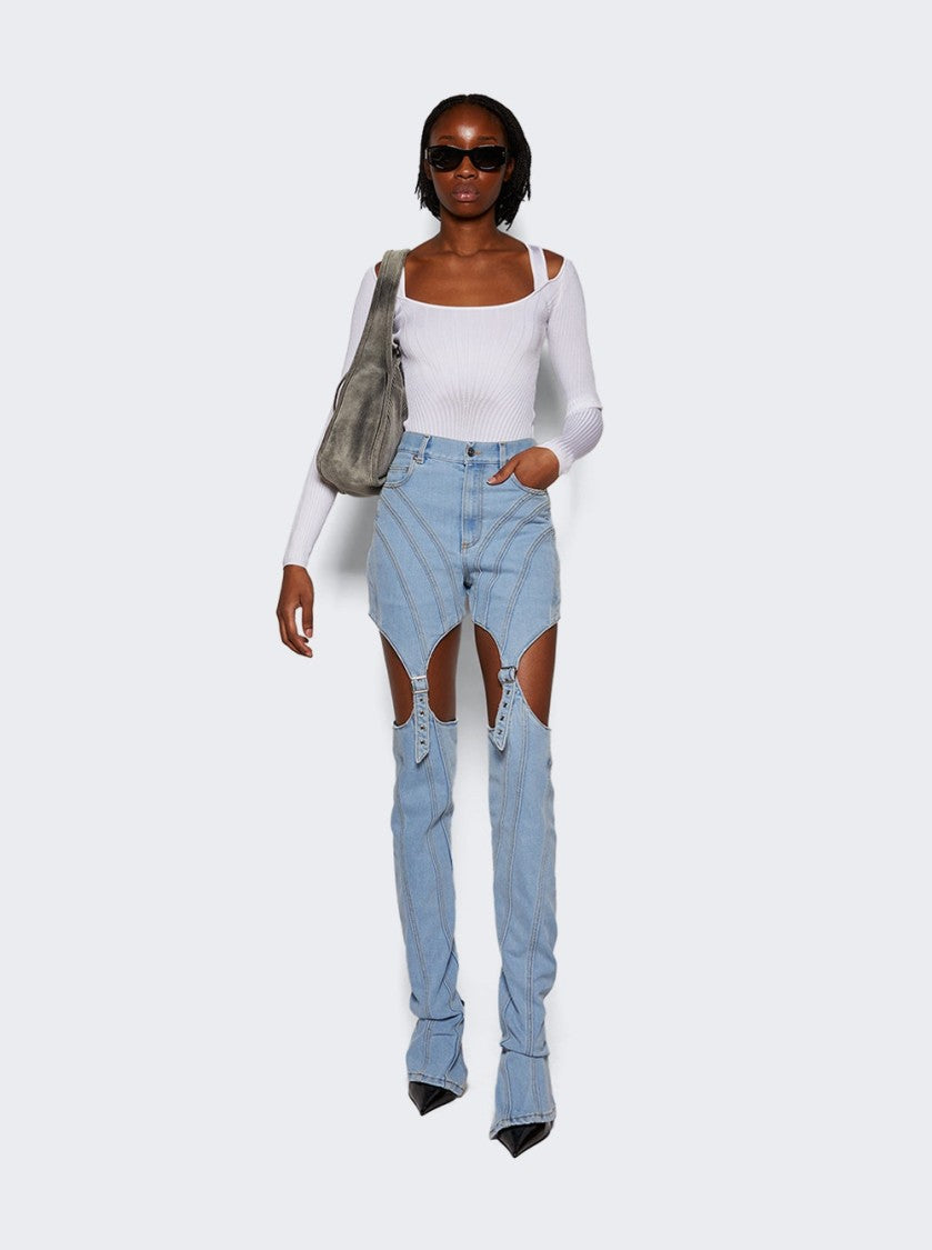 Mugler Buckled Chaps Skinny Jeans