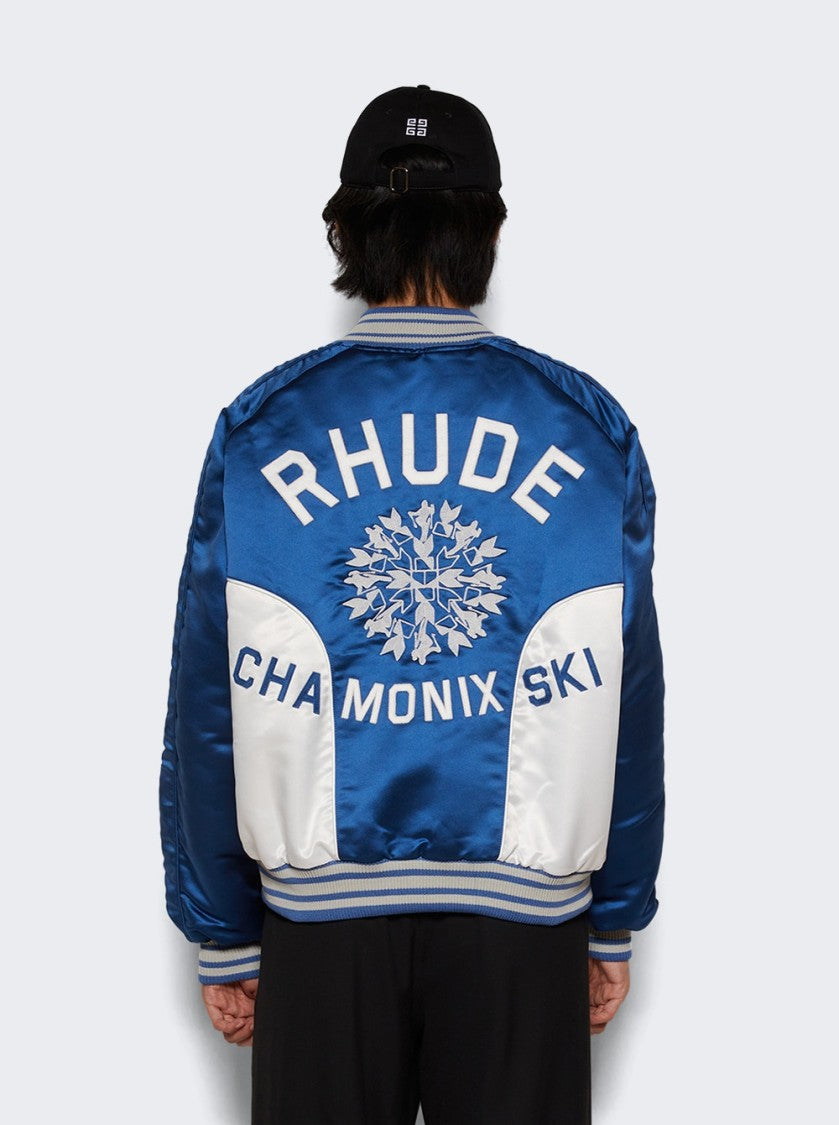 Rhude Chamonix Ski Souvenir Bomber Jacker Blue