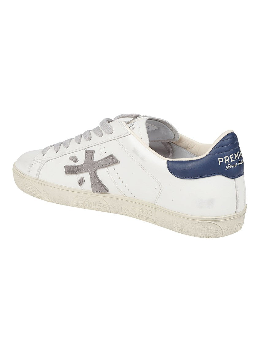 Premiata Steven Minimalist Low-Top Calf Leather Sneakers
