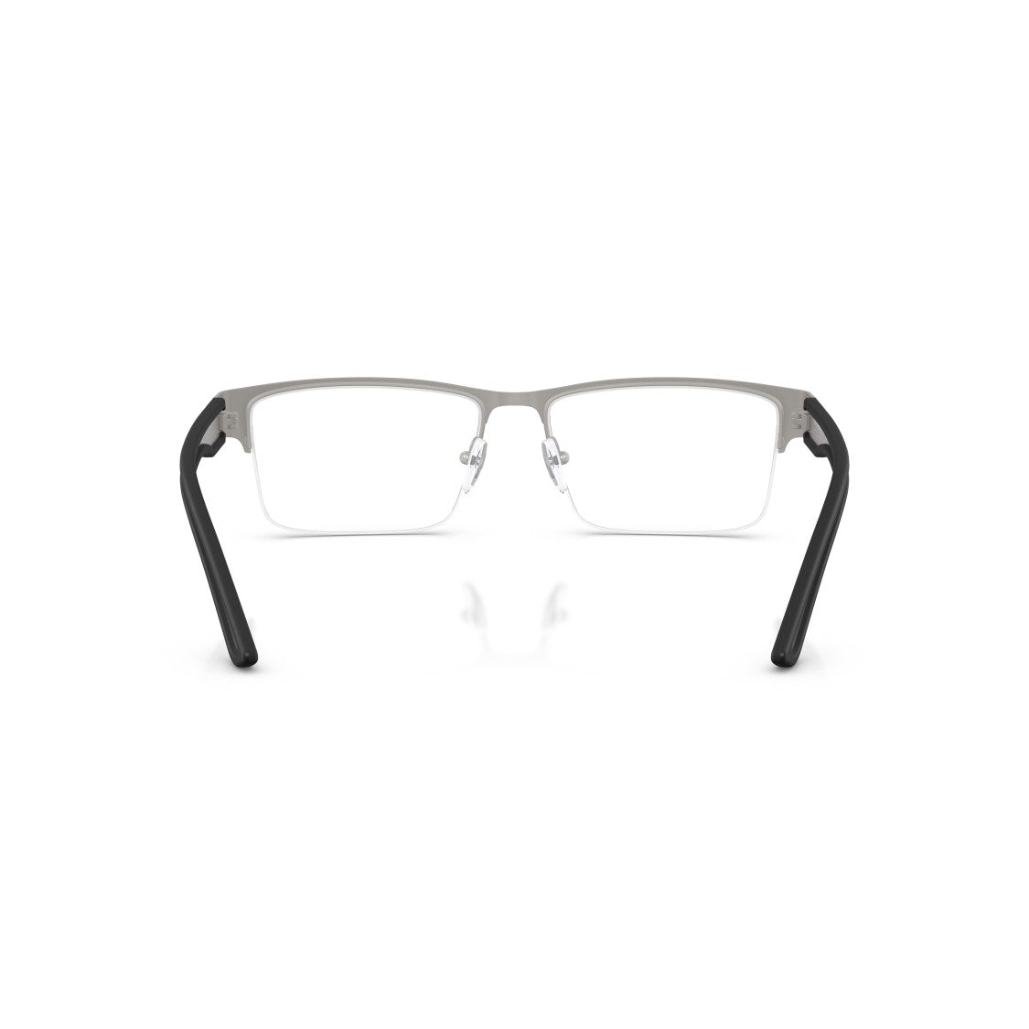 Emporio Armani 0Ea1182 Semi-Rimless Rectangular Eyeglasses With Silver And Black Accents