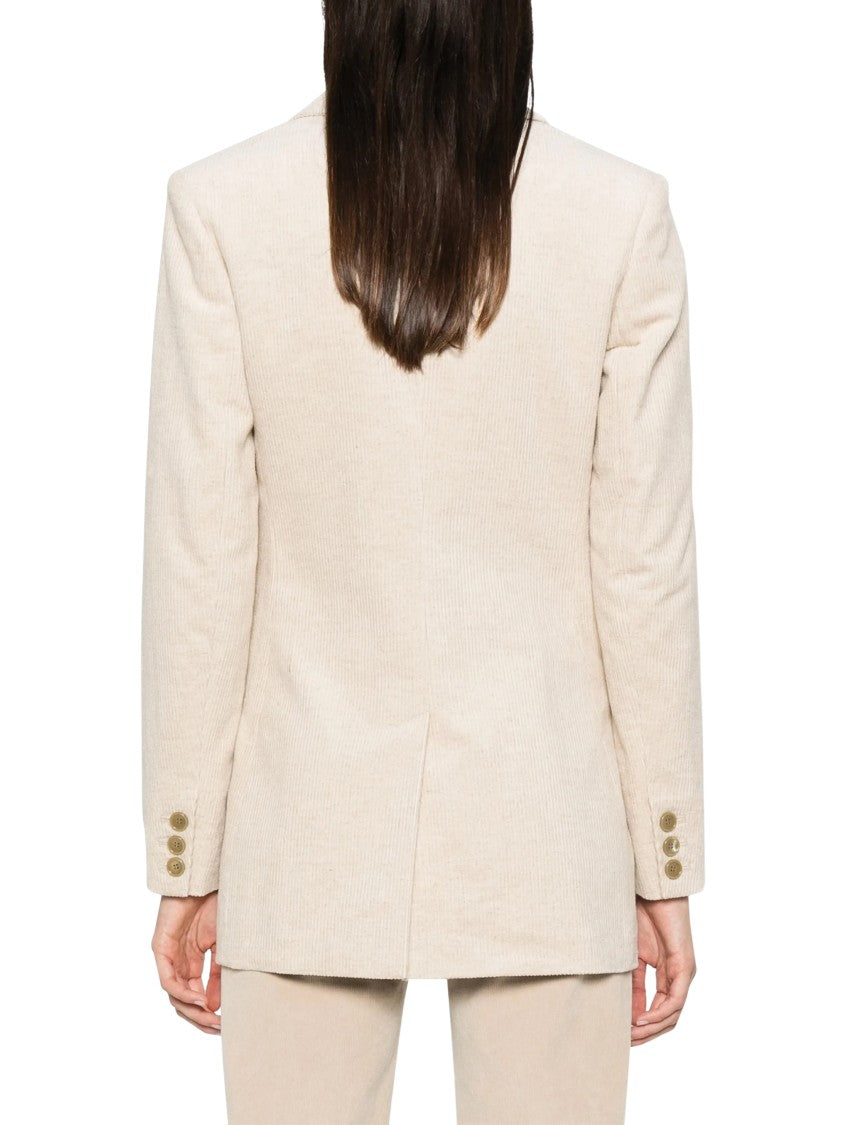 Isabel Marant Étoile Double-Breasted Blazer With Textured Fabric And Padded Shoulders