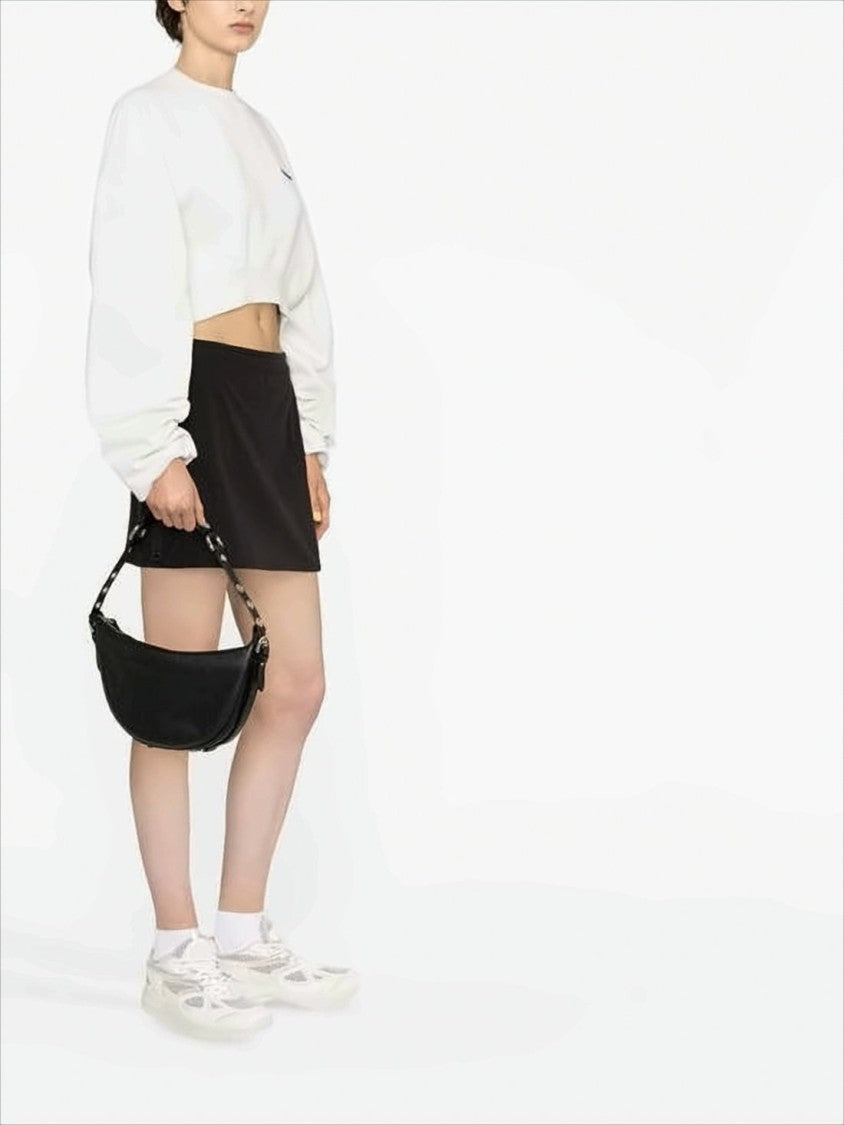 Off-White Cropped Long-Sleeve Top With Relaxed Fit And Subtle Logo